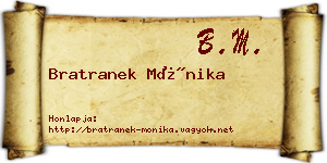 Bratranek Mónika névjegykártya